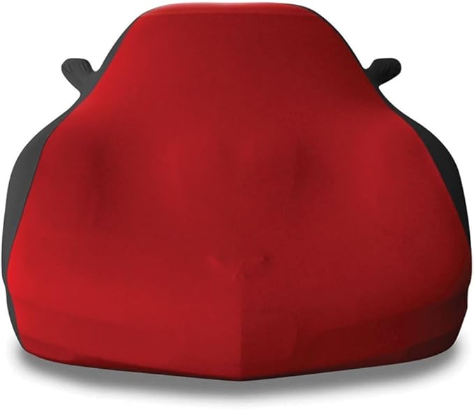 SR1 USA C4 Corvette Indoor Car Cover - Custom Fit Ultraguard Stretch Satin Sport Series - The Ultimate High End Fit for 1984-1996 C4, Z51, GS, ZR1 Convertible, Hardtop Corvettes (Dark Red/Black)