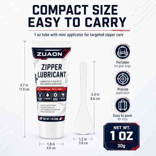 Zipper Lubricant for Metal Plastic Nylon Zippers, Marine Zipper Lube