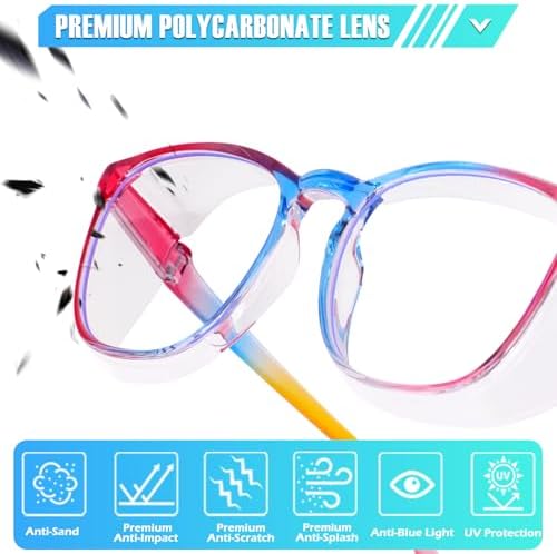 4 Pack Safety Glasses Goggles For Women Anti Fog, Cute Protective Eyewear for Nurses, ANSI Z87+ Anti-Blue Light