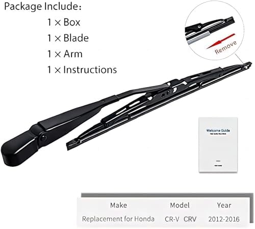 OTUAYAUTO Rear Windshield Back Wiper Arm Blade Set-Replacement for 2012-2016 Honda CRV CR-V OEM 76720-T0A-003 Rear Wiper Kits Accessories Parts