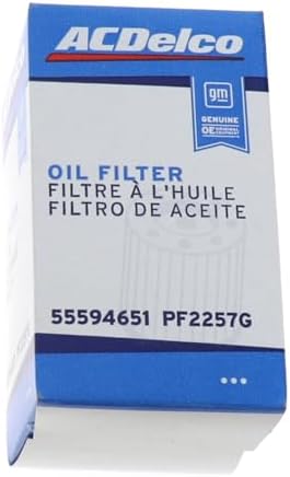 ACDelco GM Original Equipment PF2257G (55594651) Engine Oil Filter and Cap Seal (O-Ring) (Use with Cap Marked HENGST) (Pack of 2)