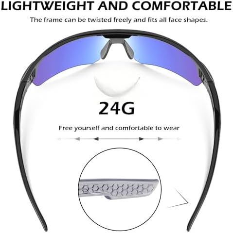 OXG 6 Pack Safety Glasses, Scratch Resistant Wraparound Lenses ANSI Z87.1 Protective Eyewear for Unisex