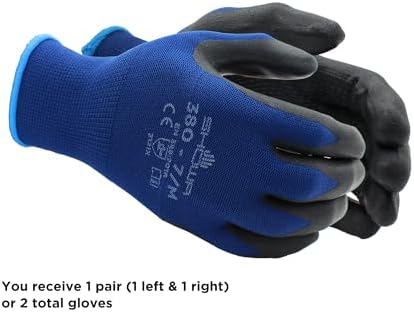 SHOWA 380 Foamed Nitrile Palm Coated General Purpose Work Gloves with Nylon Liner, 13-Gauge, X-Large (1 Pair)