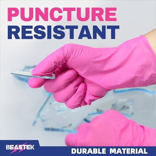 BEASTEK Medical Nitrile Exam Gloves Disposable Powder-Free 4Mil Orchid 100