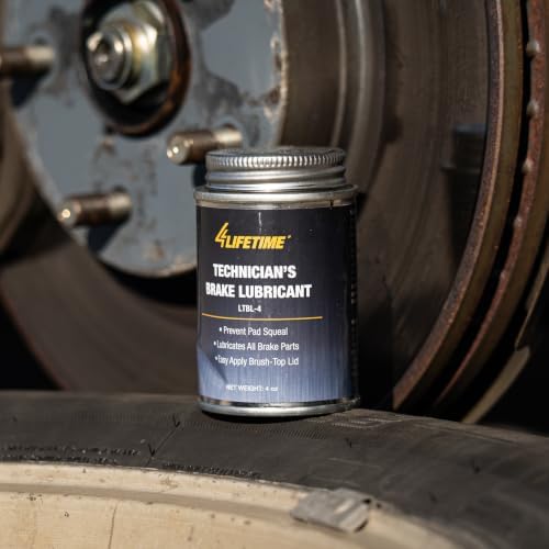 4LIFETIMELINES Technician's Grade Brake Lubricant - Rust and Corrosion Protection - Silences Squeaks - Mess-Free Application with Brush Top Can - 4 oz