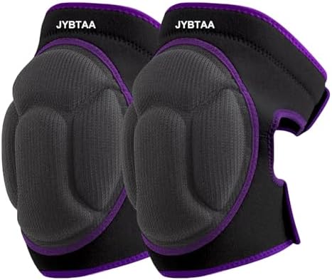 Men/Women Work Knee Pads with Adjustable Straps, Purple S (1 Pair)