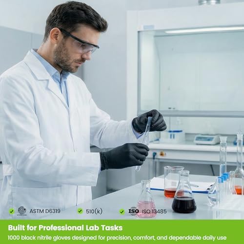 TREEGO Black Nitrile Gloves Small, 6 Mil Disposable Gloves, 1000 Count
