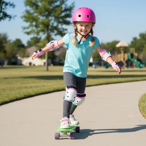 Girls Kids Knee Pads and Elbow Pads,Wrist Guard Set for 3-8 Years Old Child