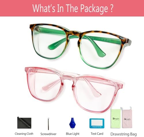 Feaglo Safety Glasses, Anti Fog Safety Goggles for Women Men, Blue Light Blocking Stylish Eye Protection Glasses Side Shield