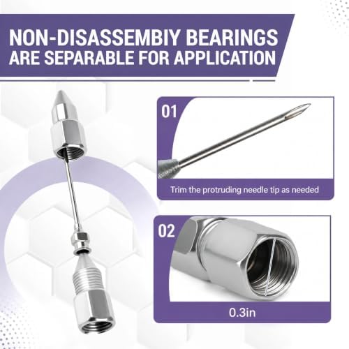 Grease Gun Tips Accessory 9PCS Kit, Includes 2pcs Grease Needle Dispenser, 2pcs Grease Needle Nozzles, Right Angle 90 Degree Grease Coupler Adapter, Coupler, 12 Inch Hose, Zerk Fitting Cleaner