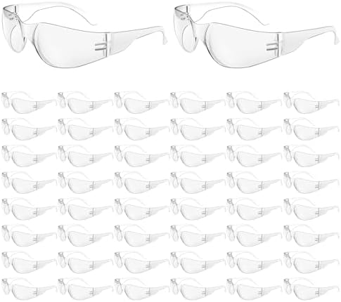 WFEANG 50 Pack Clear Safety Glasses for Men Women, ANSI Z87.1 Work Glasses