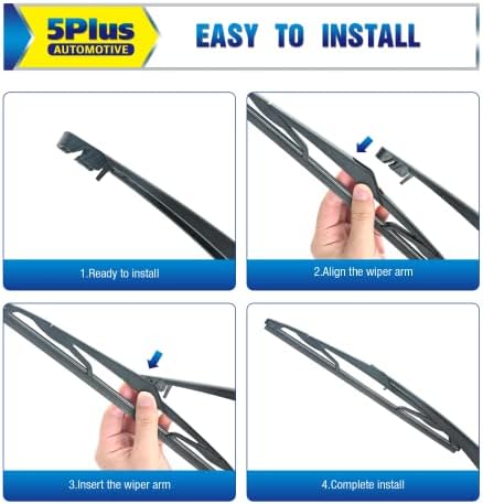 5 PLUS 12" Back Wiper fits Ford Focus 2012-2018,Fiesta 2011-2019 Rear Wiper