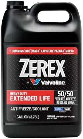 Zerex Heavy Duty Extended Life 50/50 Prediluted Ready-to-Use Antifreeze/Coolant 1 GA, Case of 6