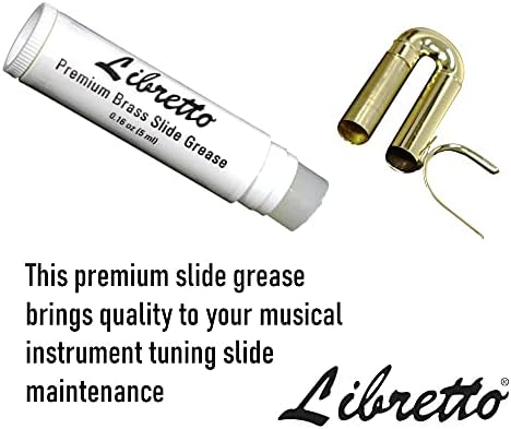 Libretto Premium Brass Slide Grease Stick, 0.16 oz (5 ml), Odorless & Pure, Great Materials from Japan, 100% Special-blended Formula, Thick & Sticky, Best to Extend Life of Trumpet, French Horn & Tuba