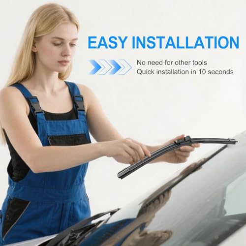 CJPPPZIW® Windshield Wipers-24"+18"+14" Replacement for 2017-2024 Mazda CX-5 CX5/2016-2024 CX-9 CX9 OEM Quality Premium All-Season Front Rear Wiper Blades (Pack of 3)