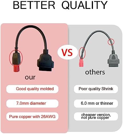 6 Pin OBD2 Adapter Cable for Guzzi Kawasaki Yamaha Honda Motorcycle