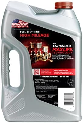 Valvoline MaxLife High Mileage Full Synthetic 5W-30 Motor Oil 5 Quart (Pack of 2)