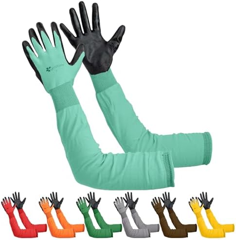 Long Sleeve Gardening Gloves for Women & Men, Long Cuff Garden Gloves