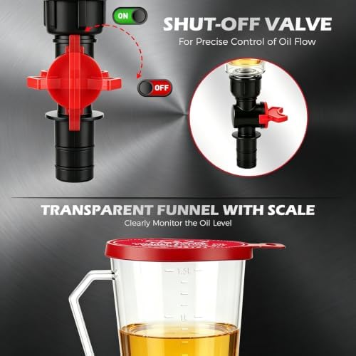 22-Piece Engine Oil Funnel Kit, Upgraded Magnetic Base, No-Spill Design