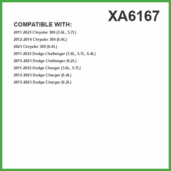 ECOGARD XA6167 Premium Engine Air Filter | Fits 2011-2023 Dodge Charger 3.6L, 5.7L, Chrysler 300 3.6L, 5.7L, Challenger 3.6L, 5.7L, 6.4L; 2012-2023 Charger, 300 6.4L