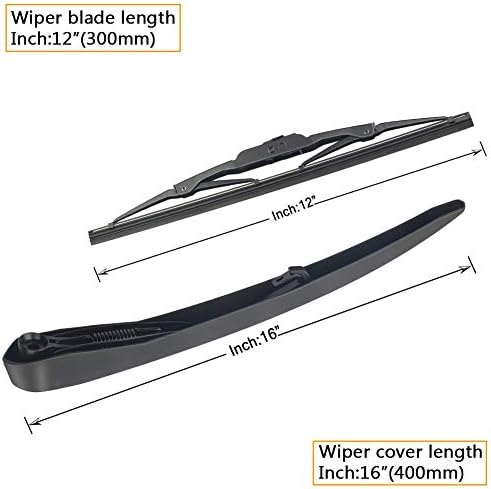 AUTOBOO Replacement for 2010-2018 Cadillac SRX, 2010-2014 CTS Rear Window Windshield Back Wiper Blade Arm Cover Assembly - Part NO. 20825881 25937776, Blade 12 inch