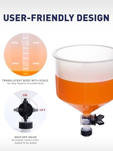 2026 Upgraded Coolant Bleeder Funnel Kit, Radiator Burping Funnel