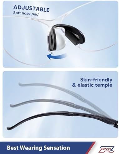 Safety Glasses 3 Pack Clear: ANSI Z87.1 Certified Anti-Scratch Polycarbonate Lens UV Protection for Construction & Cycling, Woodworking & Lab Lightweight Sofety Nose Pad Unisex
