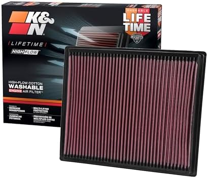 K&N High-Flow Original Lifetime Engine Air Filter: Increase Power: Compatible with 2004-2021 Nissan/Infiniti: Pathfinder, Frontier, NV1500, NV2500, NV3500, Armada, Titan, Xterra, QX56, 33-2286