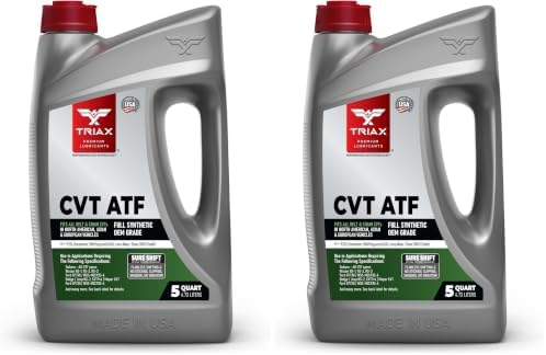 TRIAX CVT ATF OEM Grade Universal Non-Slip CVT Transmission Fluid; Surpasses All OEM Specs (5 Quart Jug) (Pack of 2)