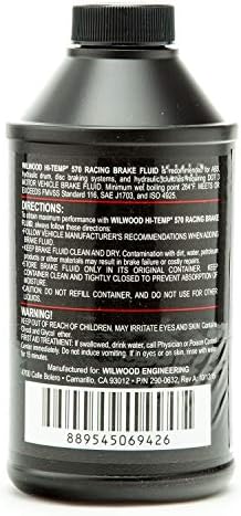 Wilwood 290-0632: Brake Fluid, DOT 3, Hi-Temp, 570 Degrees Fahrenheit, 12 Fluid oz. Bottle, Each (12, 12 oz Bottles)