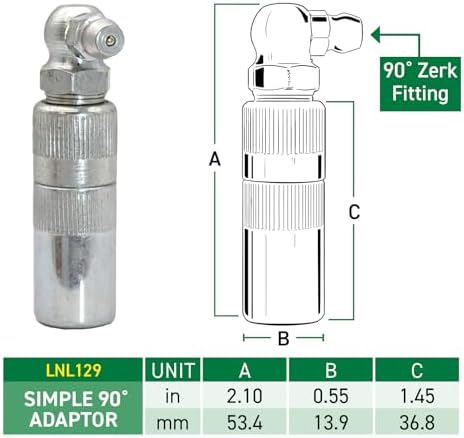 LockNLube Simple 90-Degree Grease Coupler Adapter