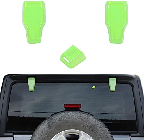 Rear Tail Door Window Hinge & Rain Wiper Nozzle Decorative Cover Fit for 2018-2025 Jeep Wrangler JL JLU(Green)