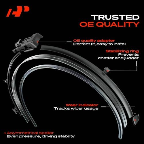 A-Premium 17"+17"+7" Windshield Wiper Blades with Wear Indicator & Towel