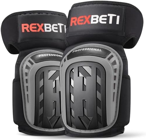 REXBETI Knee Pads for Men, Anti-slip Construction Gel Knee Pads for Work