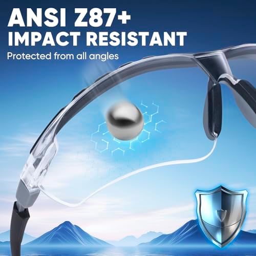 TICONN Anti-Fog Safety Glasses for Men & Women, ANSI Z87.1 Eye Goggles