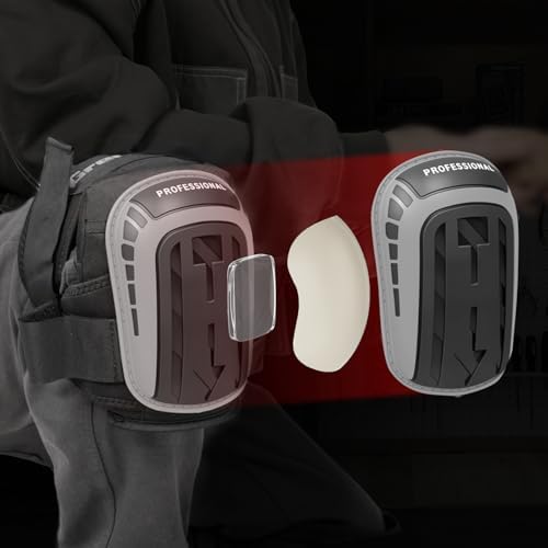 GRENPRO Heavy Duty Knee Pads, Gel Foam, Construction Work Gardening Gray