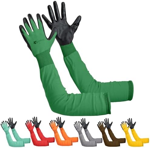 Long Sleeve Gardening Gloves for Women & Men, Long Cuff Garden Gloves
