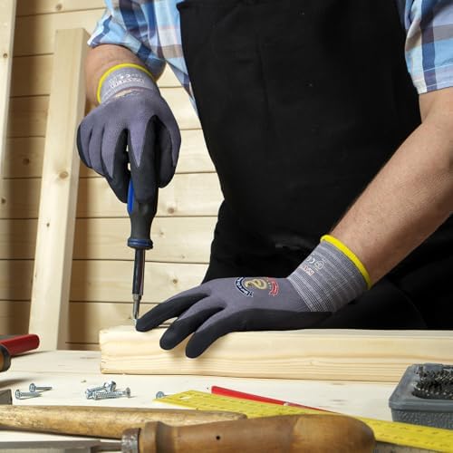 KAYGO Safety Work Gloves, MicroFoam Nitrile Coated, Men Women,KG18N