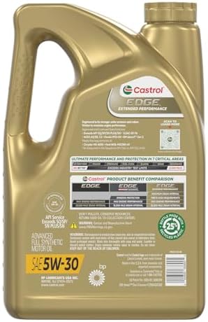 Castrol EDGE Extended Performance 5W-30 Adv Full Syn Motor Oil, 5Qt, 3 Pack