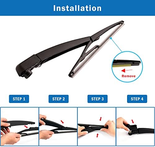 WTI Rear Wiper Arm Blade Set Compatible With Nissan Rogue 2014-2019 / Rogue Sport 2017-2019 / Pathfinder 2013-2019 Rear Windshield Window Wiper Kits Assembly New Replacement Accessories Parts