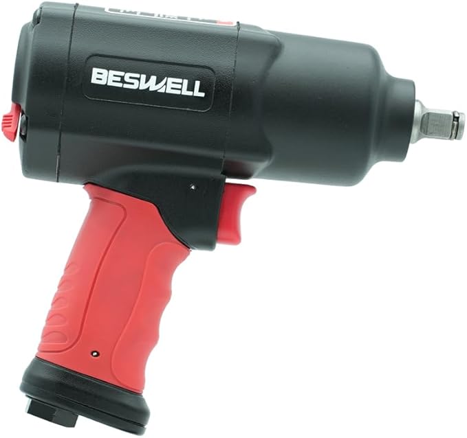 BESWELL® 1/2-Inch Metal Housing Air Impact Wrench with Up to 1254 Foot-Pounds of Real Max Loosen Power-BW-112FN-A