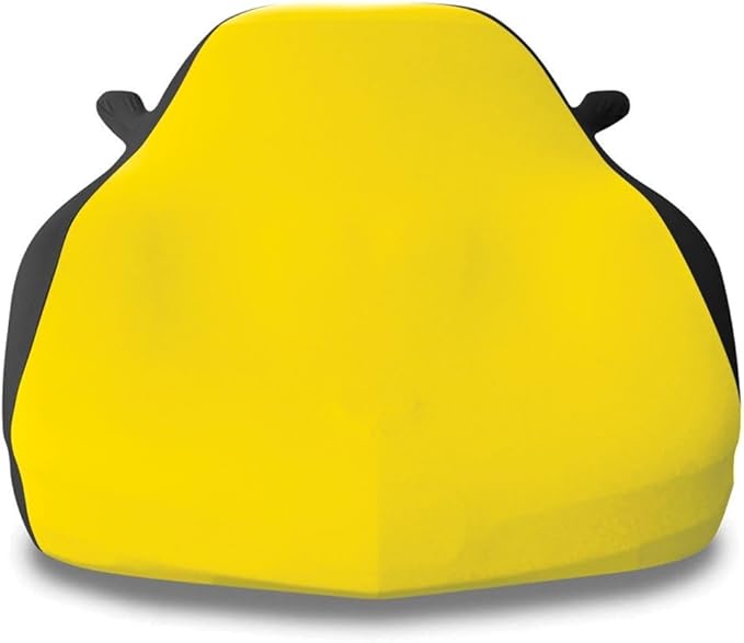 SR1 USA C4 Corvette Indoor Car Cover - Custom Fit Ultraguard Stretch Satin Sport Series - The Ultimate High End Fit for 1984-1996 C4, Z51, GS, ZR1 Convertible, Hardtop Corvettes (Yellow/Black)