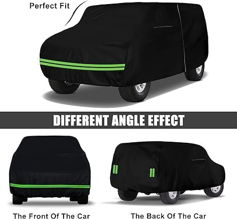 Waterproof Car Cover Compatible with Hummer 2002-2009 H2, 420D Oxford Cloth All Weather Classic SUV Car Covers with Zipper Door & Lock for Snow Rain Protection