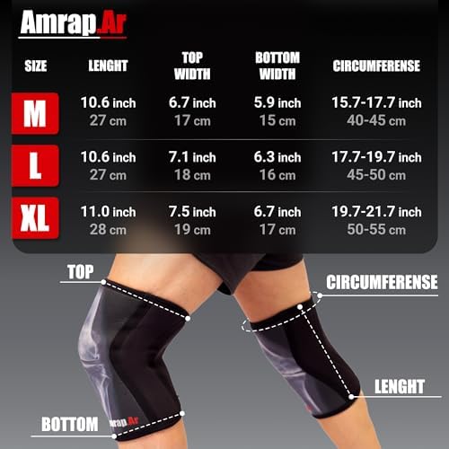 7mm Knee Sleeves (size M - Pair) | Neoprene Knee Sleeve for Weightlifting Men and Women & Powerlifting | High-Performance Gym Reaper Knee Sleeves Compression Support for Squats, Weight Lifting