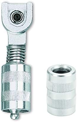 Groz Jaw Type Coupler to Button Head Coupler Adaptor, 3,000 PSI Quick Connect for 5/8" (16 mm) Button Head Grease Fittings, Fits Manual Grease Guns, Small & Large Locking Sleeves (44907)