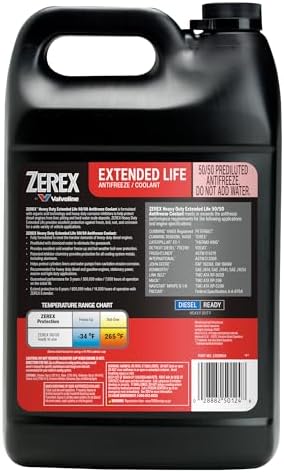 Zerex Heavy Duty Extended Life 50/50 Prediluted Ready-to-Use Antifreeze/Coolant 1 GA, Case of 6