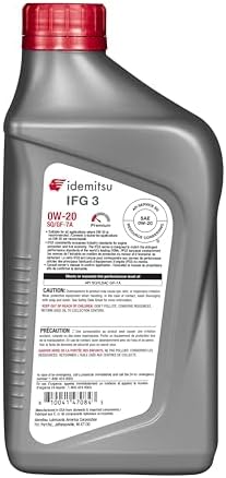 Idemitsu IFG3 0W-20 SP/GF-7A Full Synthetic Motor Oil – 1 Qt, Case of 12