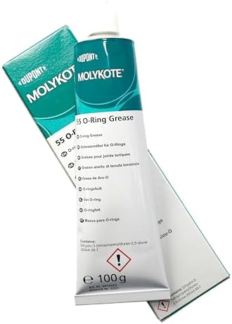 Molykote 55 O-Ring Grease 100g Lubricant Sealing for Rubber O-Ring Seal Valve Metal Pneumatic System Aircraft Automotive Heat Stable Oxidation Resistant Off White General Industrial Application