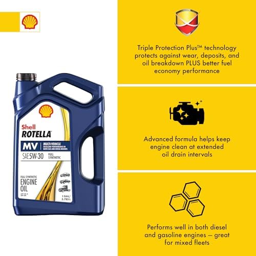 Shell Rotella 550046251 T6 Full Synthetic Multi-Vehicle 5W-30 Diesel Engine Oil (1-Gallon, Single Pack)