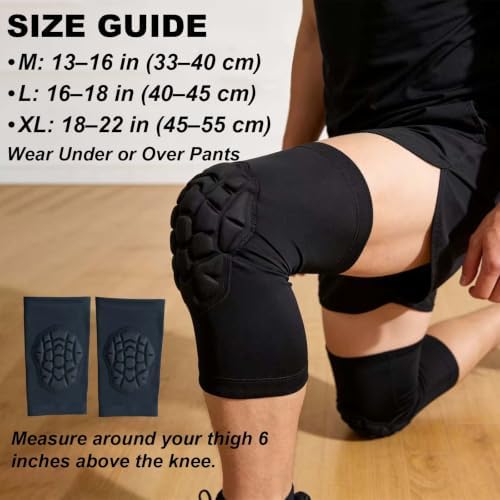 Men & Women Knee Pads for Work & Sport, Breathable Thin Sleeve, Black L